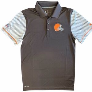 Nike Dri-Fit Men’s Small NFL OnField Apparel Cleveland Browns Polo, Brown